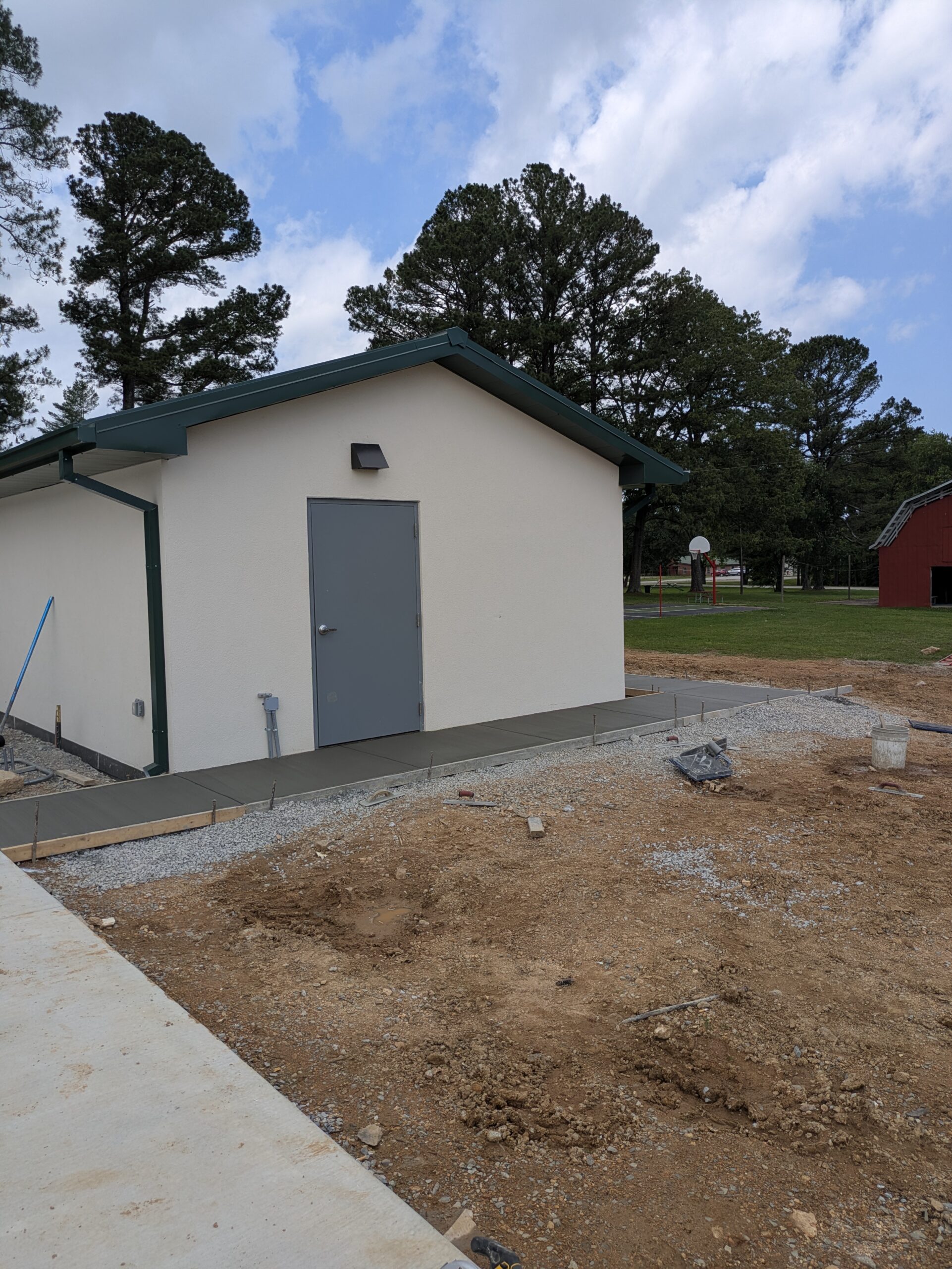 Newly built Ground-up pool equipment room exterior