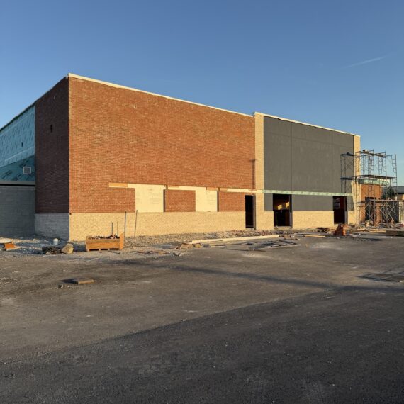 Commercial framing progress at Bubba’s 33 new construction project in Murfreesboro, Tennessee during structural build phase by VMC Facilities.